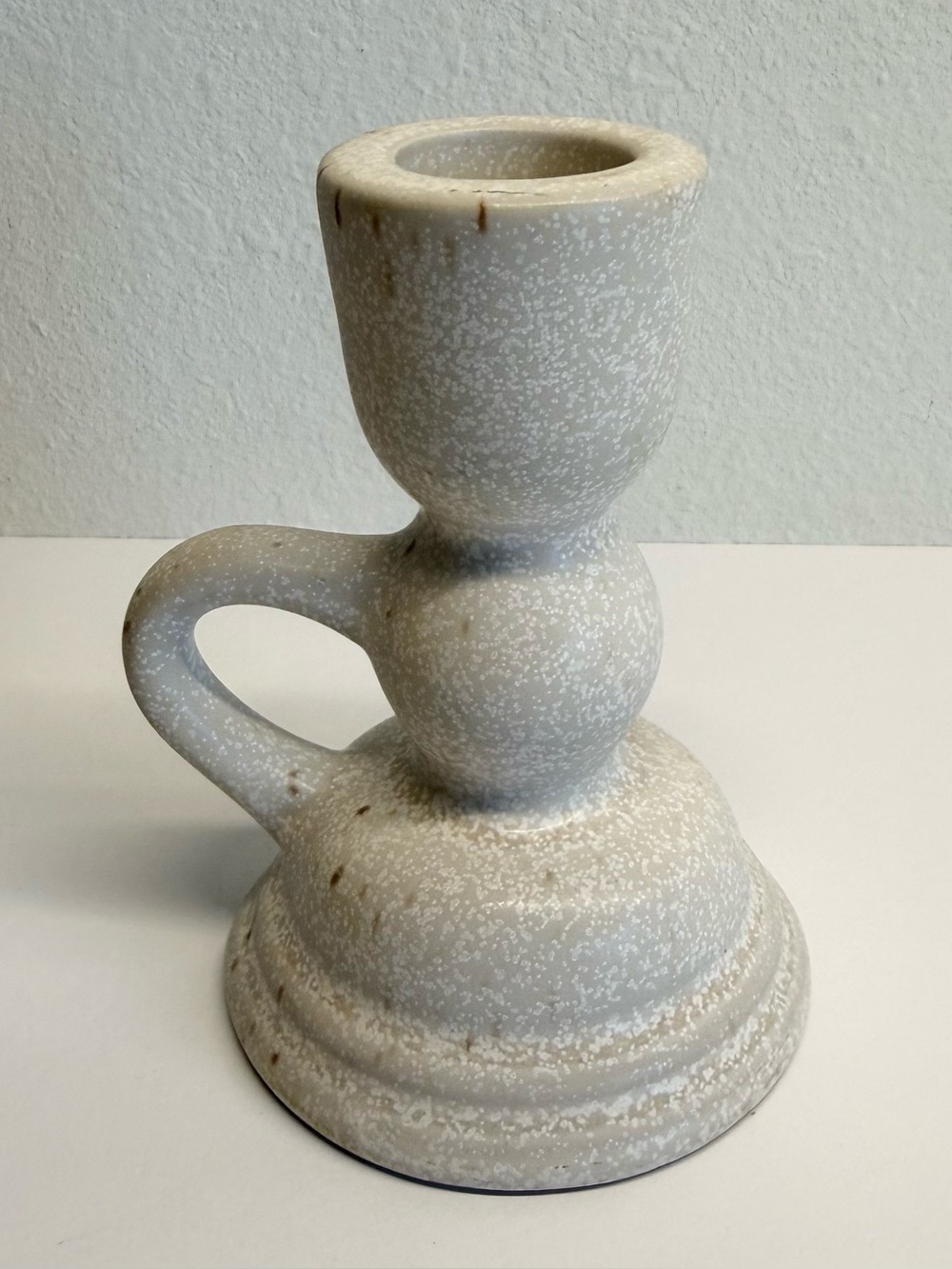 Magnolia Home Speckled Ceramic Taper Candle Holder Rustic Farmhouse 4”
